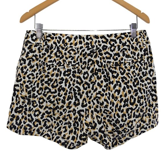 J.Crew Leopard Animal Print Chino Shorts Size 6 Animal Print Trendy Y2K Coquette - Picture 3 of 7